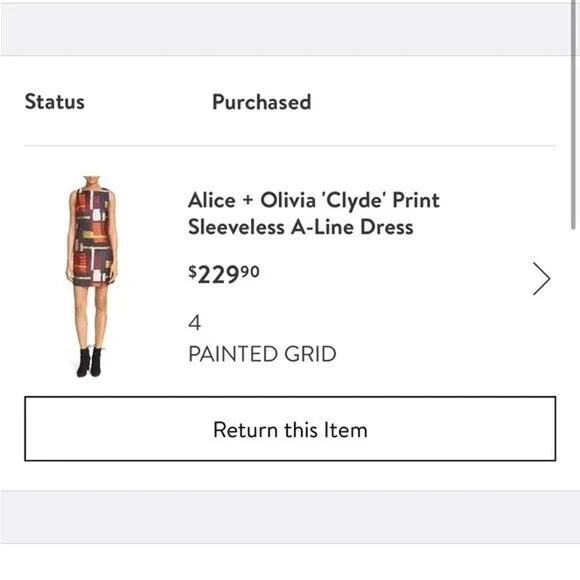 ALICE + OLIVIA Clyde Print Sleeveless A-Line Shift Dress Geometric Womens Size 8 - Picture 15 of 16
